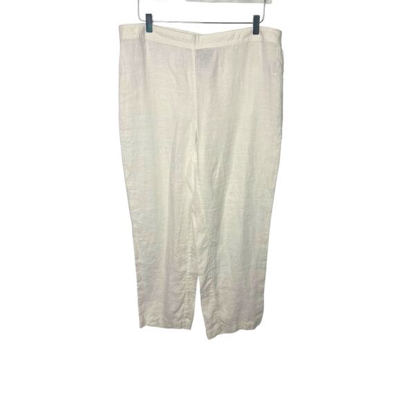 Chicos Women’s Wide Leg Linen Pants Size 2.5 XL 100% Linen Elastic Waist Pockets - Picture 1 of 14